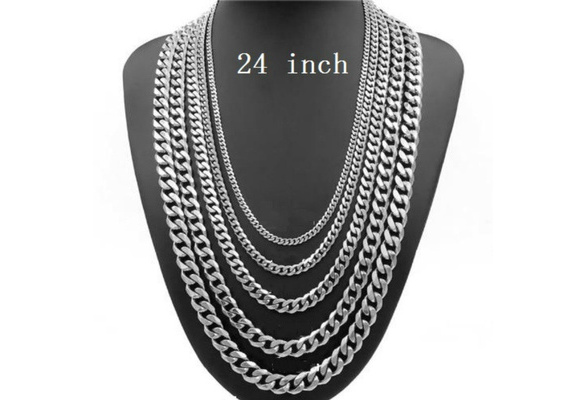 Mens Stainless Steel Necklace Curb 