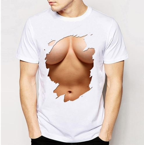 Big Boobs Sexy Stomach Six Pack Abs Model T-Shirt Summer Pattern Creative  Funny Tops Short Sleeve Men T-Shirt | Wish
