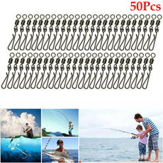 50 Pcs Rolling Swivel with Hanging Snap Fishing Tackle Fishhooks Fishing Connector Fishing Swivels with Snap