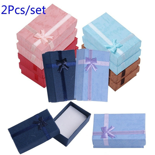 2Pcs High Quality Necklace Bracelet Ring Set Small Jewellery Gift Boxes  Bag(Random Color)