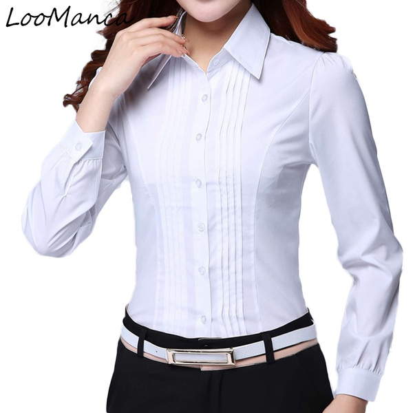 Formal Work Clothes Women Tops  Fashion Work Clothes Women - White Tops  Blouses - Aliexpress