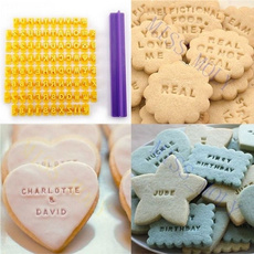 New Alphabet Number letter Impress Set cookie biscuit stamp embosser cutter cake fondant DIY Molds