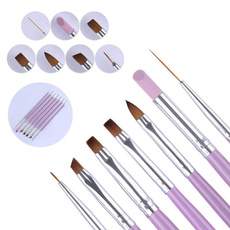 7pcs/set Women  Nail Brush Set Painting Liner Pen DIY Maciture Kit Cuticle Remove Tools