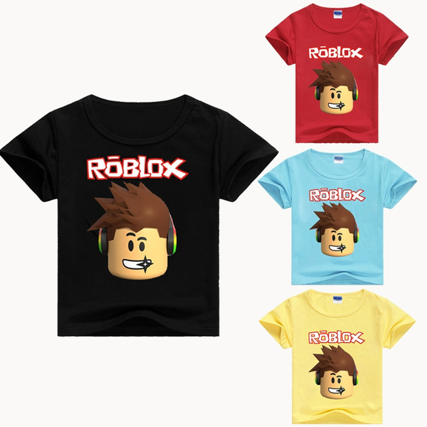 Roblox T Shirt Children Summer Boys Girls Kids Short Sleeve T Shirts Roblox Print Tee Tops Baby Costume Wish - image of roblox shirts