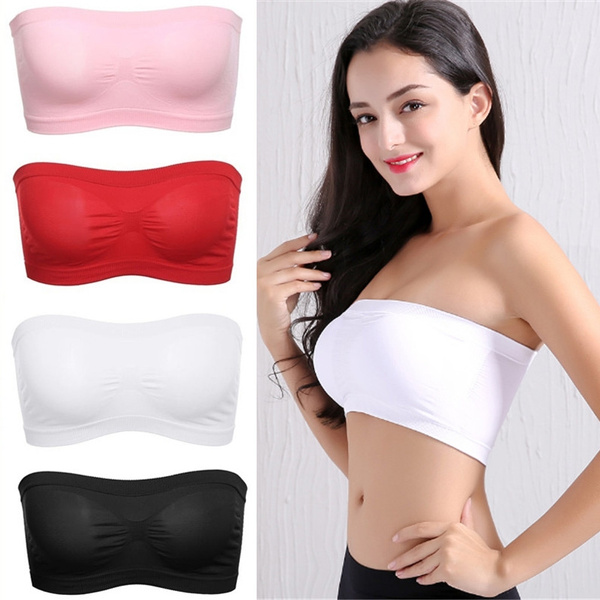 New Fashion Women Basic Stretch Layer Strapless Seamless Solid