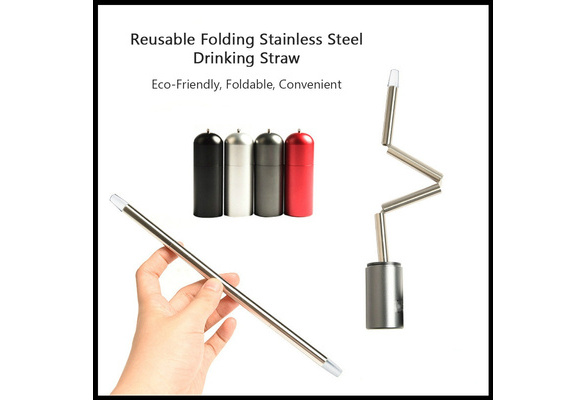Wish com Reusable Folding Metal Straw Unboxing and Test 