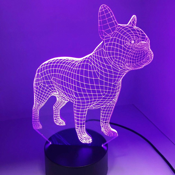 French Bulldog 3d Led Night Lamp 7 Colors Usb Hologram Decor Table Desk Lights Birthday Party Gift For Children Friends Wish French Bulldog 3d Led Night Lamp 7, French Bulldog Lamp