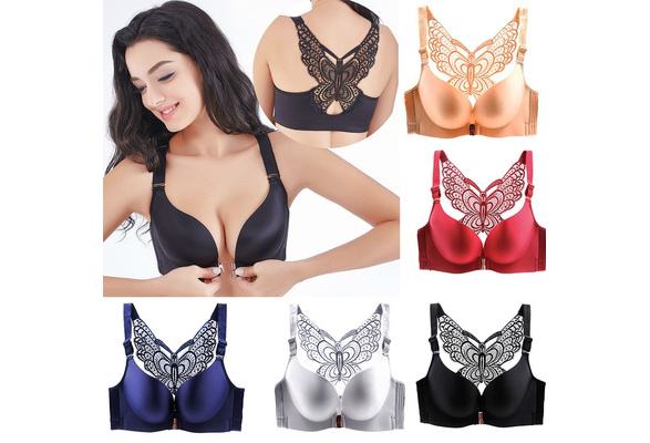 Sexy Seamless Front Closure Bra Big Size Butterfly Adjustable Push