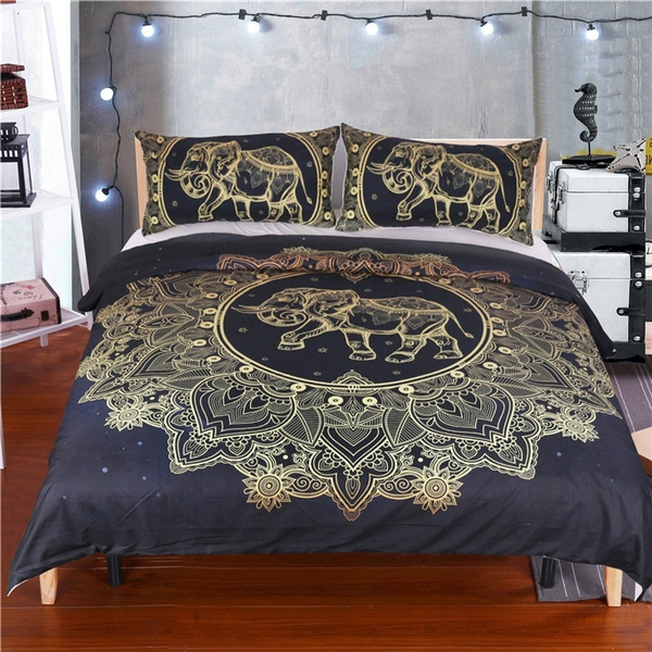 Welcome To 2018 New 3pcs Bedding Set King Size Gilt Dreamcatcher Series Bohemia Elephant Home Textile Comforter Sheets Duvet Cover Luxury Pillow Shames Super Comfy Duvet Cover Set Luxury Bedding, Super King Size Elephant Bedding