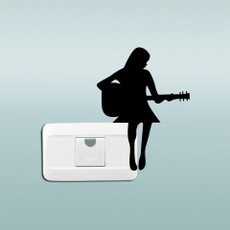 silhouette, room, Wall, Acoustic Guitar