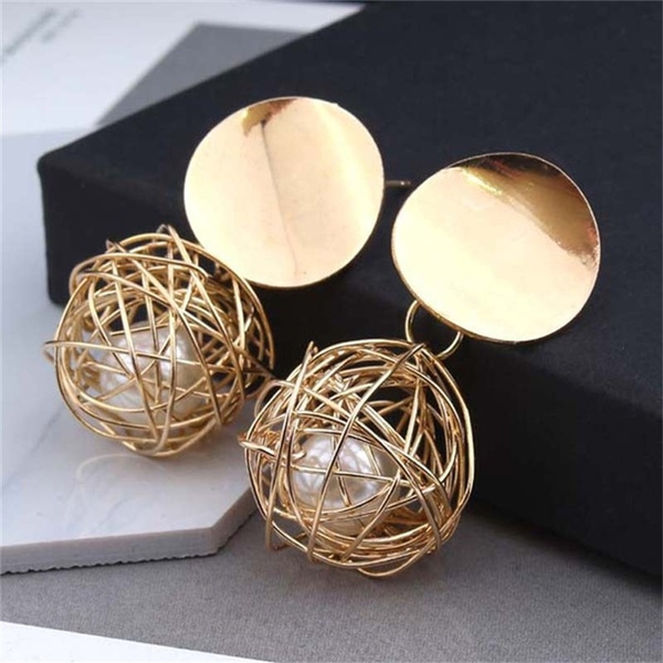 Fashion statement earrings Simple woven ball Geometric earrings For Women  Hanging Dangle Earrings Pearl earrings Modern Jewelry | Shopee Malaysia