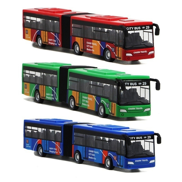 1pc Pull Back Cars Toy Alloy Vehicles Mini Model City Express Bus Double Buses 
