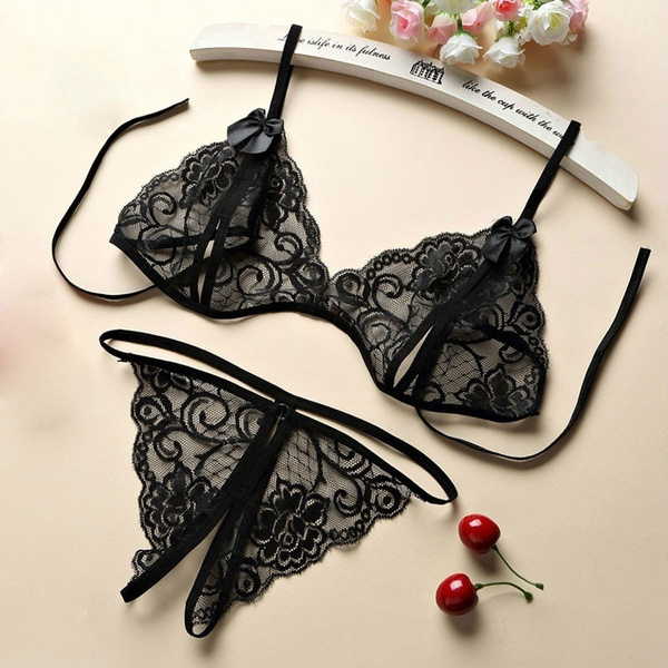 Women Lingerie Sexy Hot Erotic Underwear Transparent Exotic Apparel  Lingerie Sexy Bra + T Pants Sexy Costumes