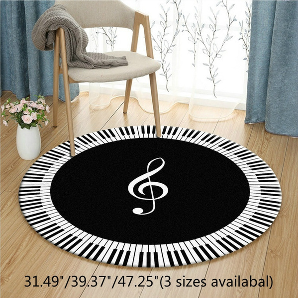 Black White Modern Floor Rug Mats Piano Noted Round Living Room Decoration Carpet Geometry Style Rugs Wish - Modern Black And White Round Rug Black White Modern Floor Rug Mats Piano Noted Round Living Room Decoration Carpet Geometry Style Rugs Wish - Modern Black And White Round Rug
