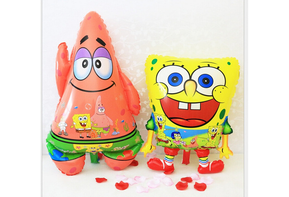 1Pcs Cartoon SpongeBob Patrick Star Foil Balloons Red Foot