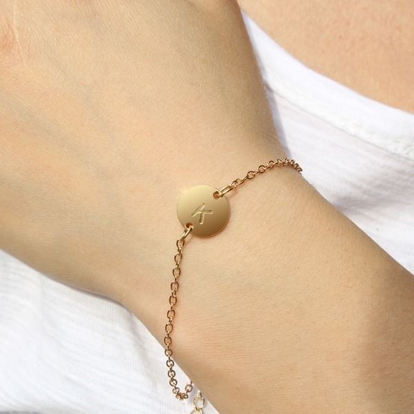 Dainty Women/'s Bracelets Name Plate Elevator Silver Bracelet Initial Bracelet Gift For Girlfriend Delicate Bracelet Bridesmaid Bracelet