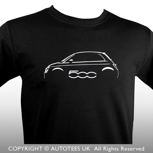 Cool Design Fashion Man Fiat 500 Inspired Classic Car T shirt