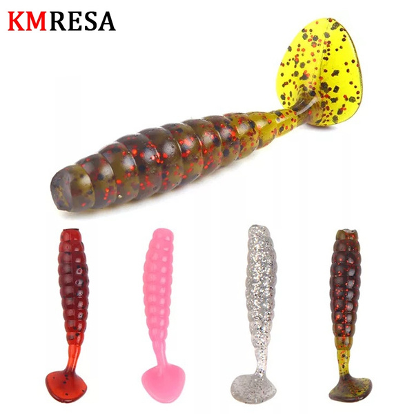 6Pcs/Lot 4cm 1.3g Lures Soft Bait Worms fishing lure with salt