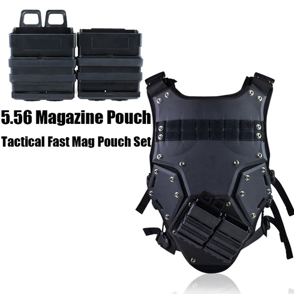 Tactical 2 in 1 Fast Mag Pouch Holster Magazine pouch Set Molle Strike System 