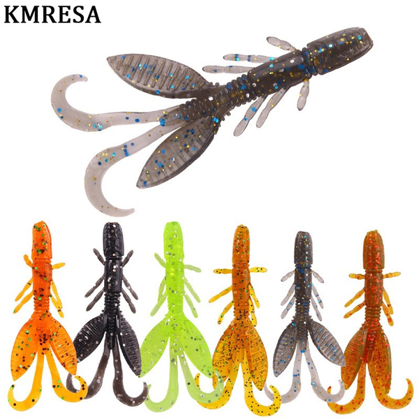 12PCS/5.5cm/1.4gSoft Fishing Lures Soft Shrimp Baits Lure Artificials Silicone  Bait Rubber Fly Fishing Tackle