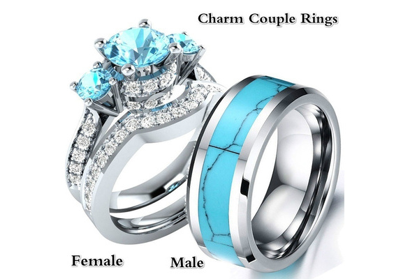 Female turquoise wedding deals ring