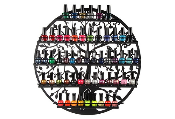 Nail Polish Organizer Nail Polish Rack Nail Polish Stand 5 Tier Metal Fingernail Polish Holder Nail Polish Organizer Display Bird Tree Round Metal Wall Mounted Nail Polish Rack Wish