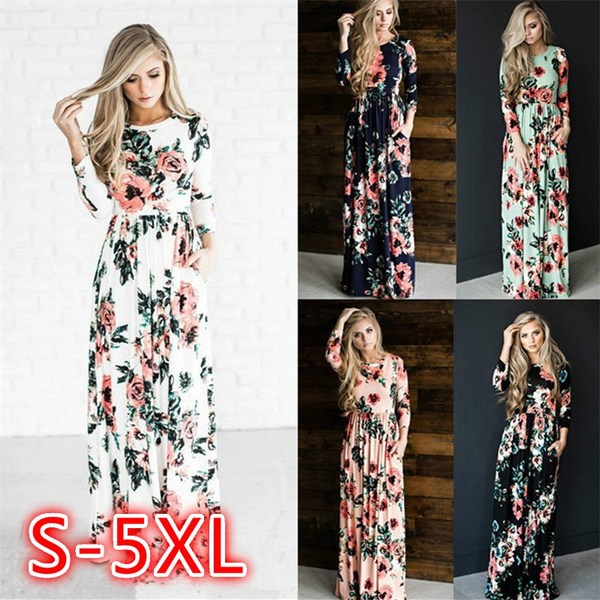 womens floral long sleeve dress