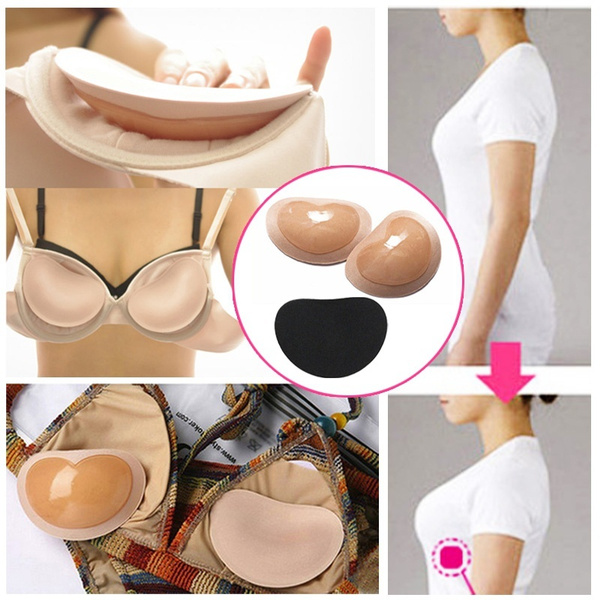 Cheap Women's Breast Push Up Pads Swimsuit Accessories Silicone