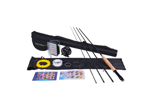 Maxway Fly Fishing Rod Combo Set 3/4 5/6 7/8 Carbon Rod Reel with Line  Files Line Connector Fly Tying Materials