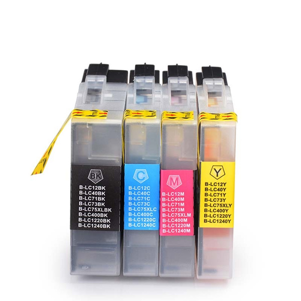 4pcs Compatible Ink Cartridge For Brother Lc12 Lc40 Lc71 Lc73 Lc75 Lc400 Lc12 Lc1240 For Brother Printer Mfc J6910cdw J6710cdw J840n Wish