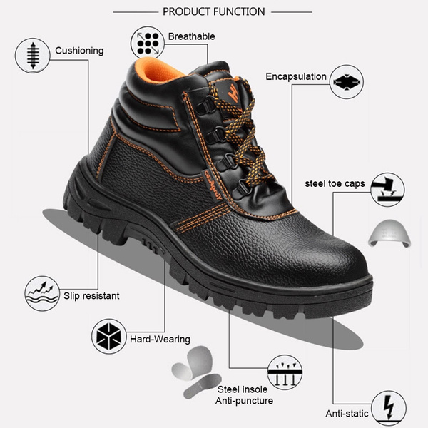 Safety shoes, fashion shoes and hiking shoes