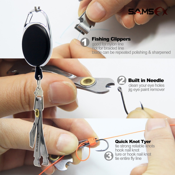 Liamostee Fishing Quick Knot Tool Fly Fishing Clippers Line Nipper Tying with Zinger 