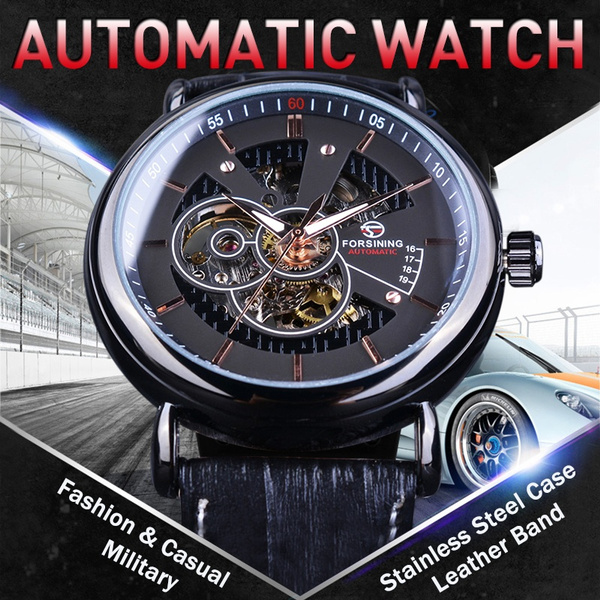 Forsining Orologi Orologio Da Uomo D'affari Di Lusso Vigilanza Superiore in  Pelle Di Marca Orologio Liquidazione Uomini Cronografo Orologio Da Uomo  Automatico Calendario Militare | Wish