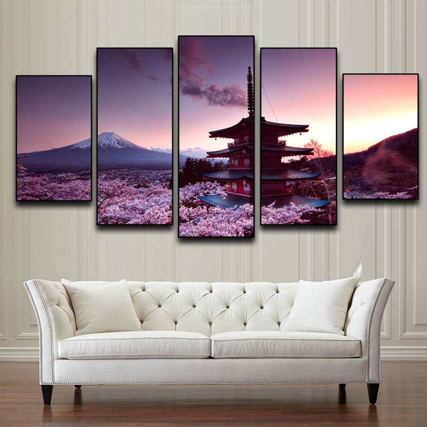 Churei Tower Mount Fuji In Japan Beautiful Landscape Painting Blooming ...