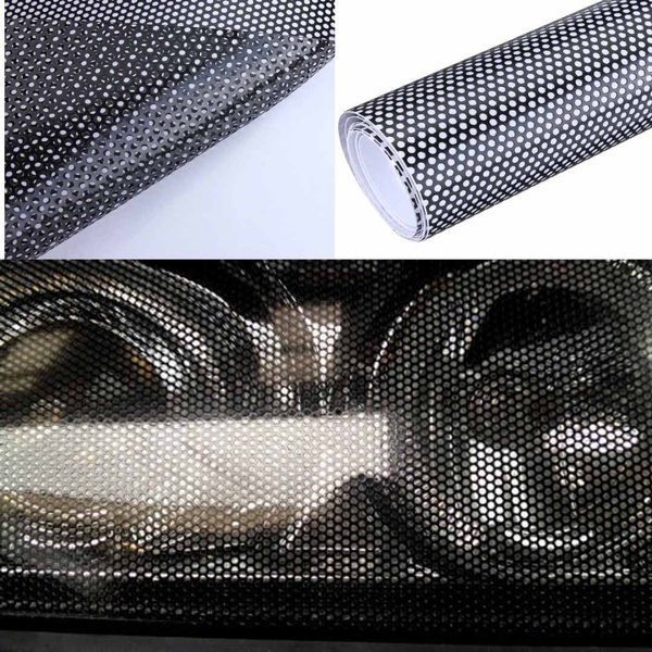 106x28cm Headlight Rear Light Perforated Mesh Film Tinting Like Fly-Eye ...