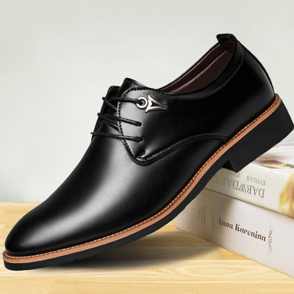 New Design Men's Fashion Casual Leather Shoes Pointed Toe Business Suit ...