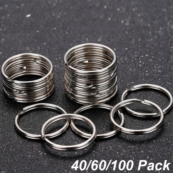 100 pcs Key Rings Chains Split Ring Hoop Metal Loop Steel Accessories 25mm