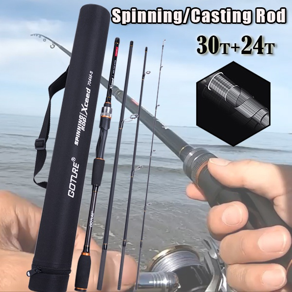 Goture 1.98-3.0m Casting Rod Spinning Rod 99% Carbon Fiber Fishing Rod 4  Sections ,M,MH Power Rod for Fishing