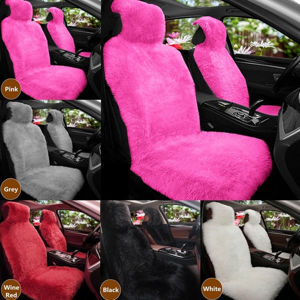 2018 New Sheepskin Fur Car Seat Cover, Red Sheepskin Car Seat Covers