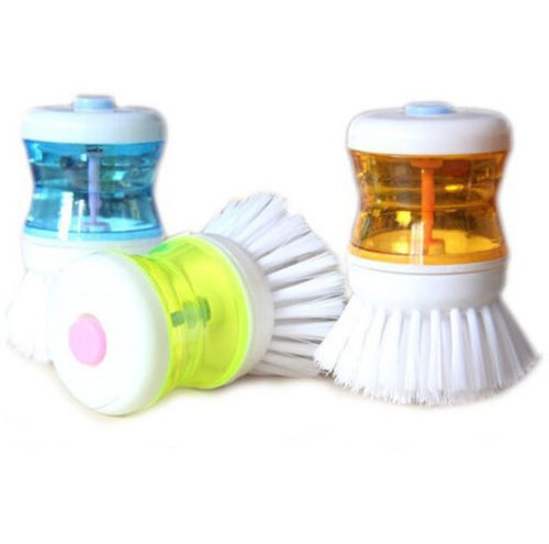 Kitchen Wash Pot Dish Brush Clean Utensil with Washing Up Liquid Soap  Dispenser;