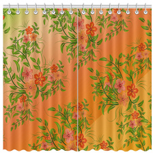 Mountain, Flowers, pencil, Shower Curtains