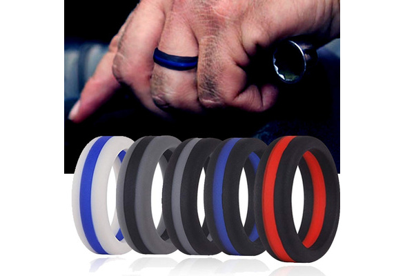 Custom Engraved Mountain Silicone Ring for Men - Arc 6mm Band | Knot Theory
