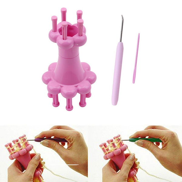 Magic Spool Loom Maker Knitter Knitting Kit+Pull needle+Crochet
