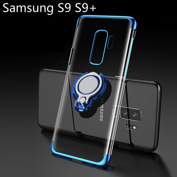 Luxury Clear Case For Samsung Galaxy S9 S9 Plus Metal Ring Holder Back Cover For S9 S9 Case Wish Luxury Clear Case For Samsung Galaxy S9 S9 Plus Metal Ring Holder Back Cover For S9 S9 Case Wish