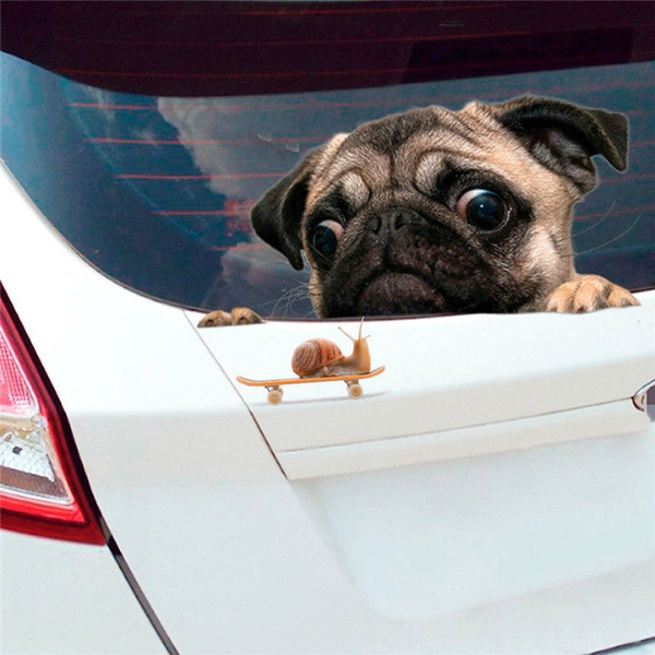 I'M LUCKY AS WORLD'S BEST PUG BELONGS TO ME Car/Van/Window/Bumper Dog Sticker 