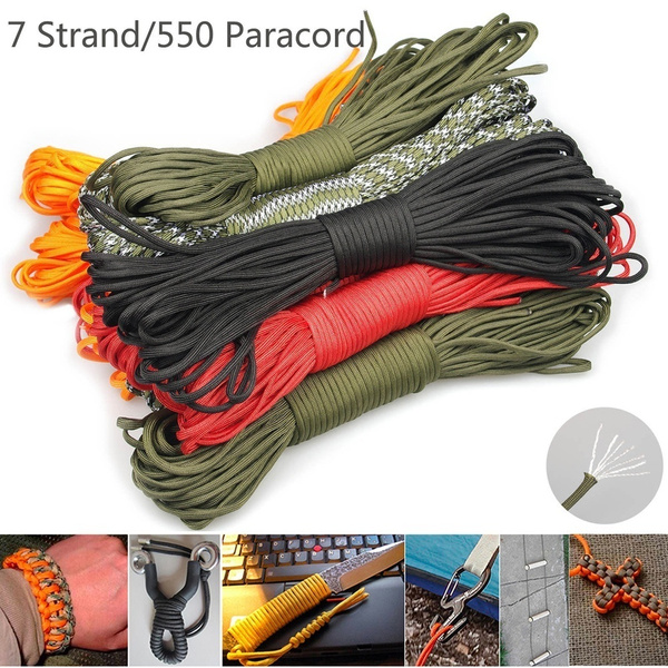 100FT 550 Paracord Parachute Cord Rope Lanyard Mil Spec Type III 7 Strand Core 