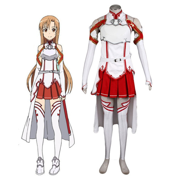 Cosplay Sword Art Online Kirito Asuna Anime Manga T-Shirt Costumes Kostüme Neu