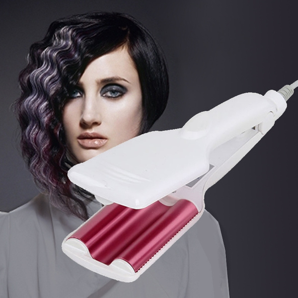 Triple wave curling outlet iron