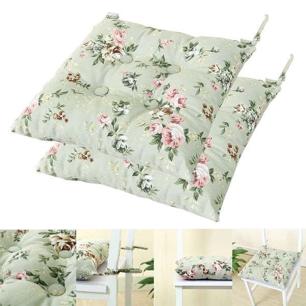 (US Seller) Indoor/Outdoor Flower Wicker Seat Cushion w Straps, for ...