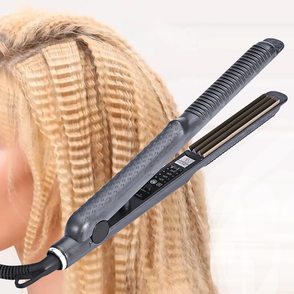 Pro Electronic Hair Crimping Irons Curler Straighteners Temperature Control  Titanium Corrugated Crimper Waves Iron Tools | Wish
